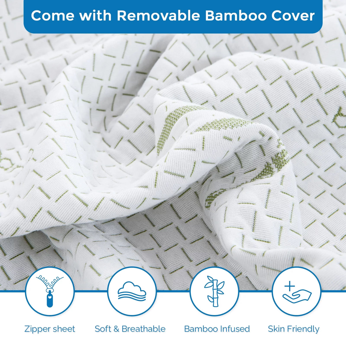 Queen Medium Gel Memory Foam Mattress with Bamboo Knit Cover J348911