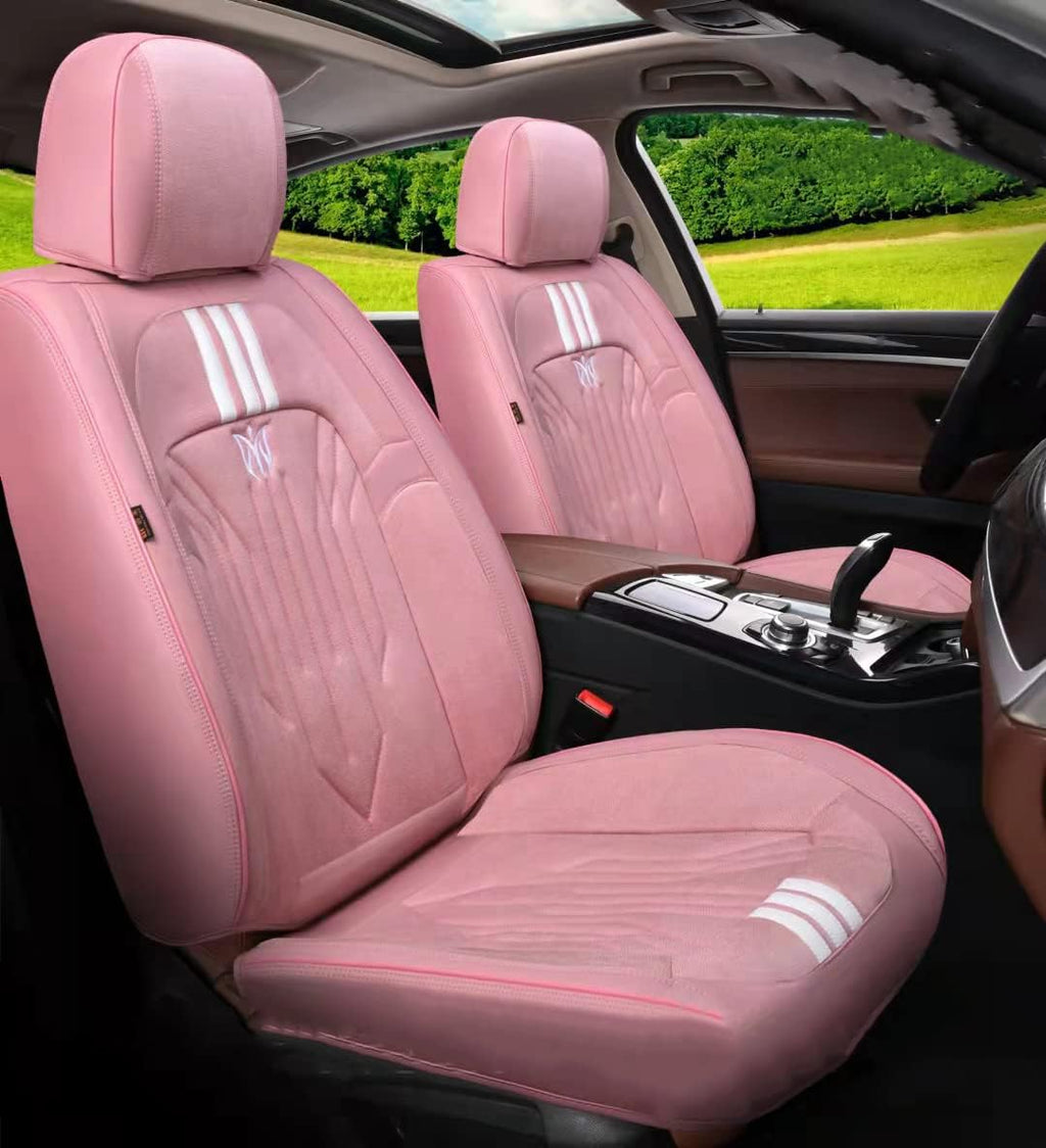 Black&Pink 5-Seater Full Set Universal Car Seat Covers E633231