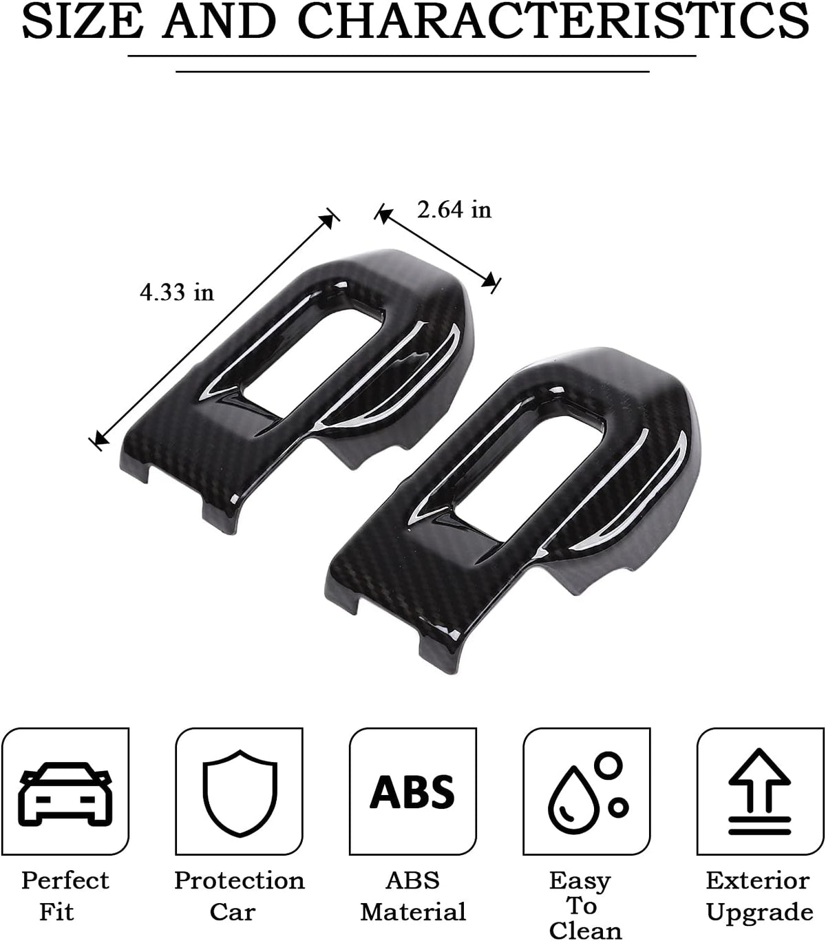 Hood Latch Cover ABS Carbon Fiber 2 PCS A74954