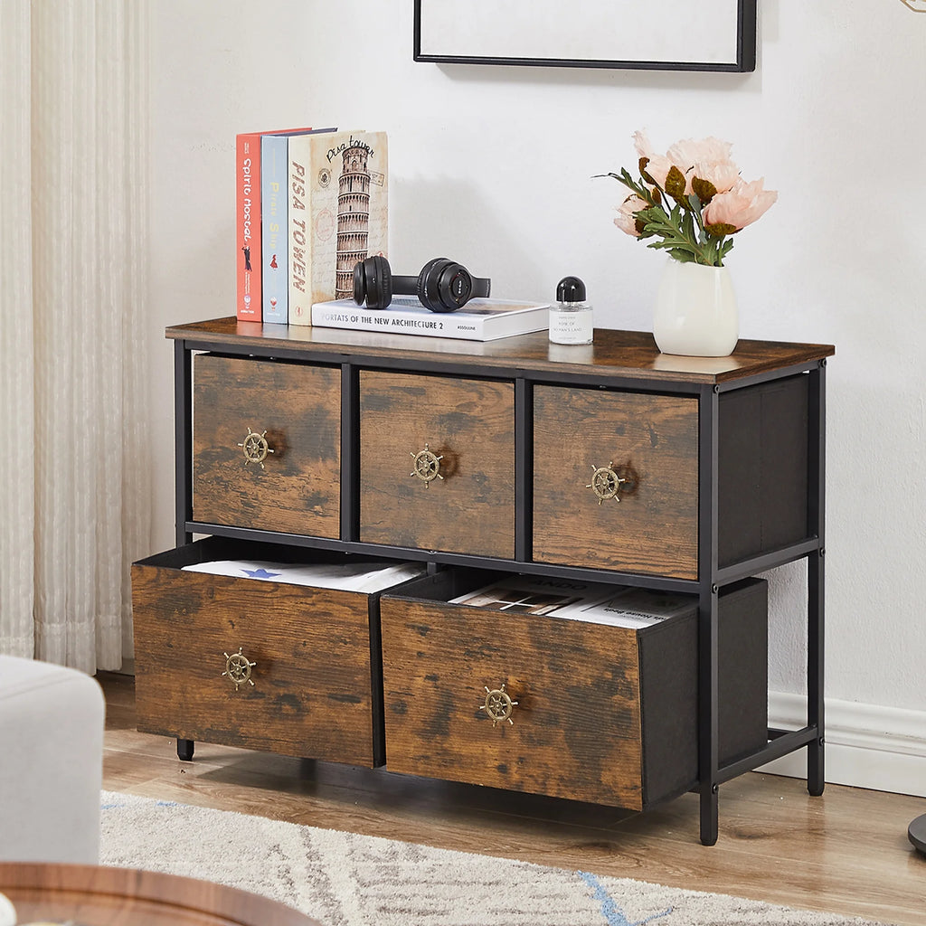 Brown 5 Drawer Dresser C923