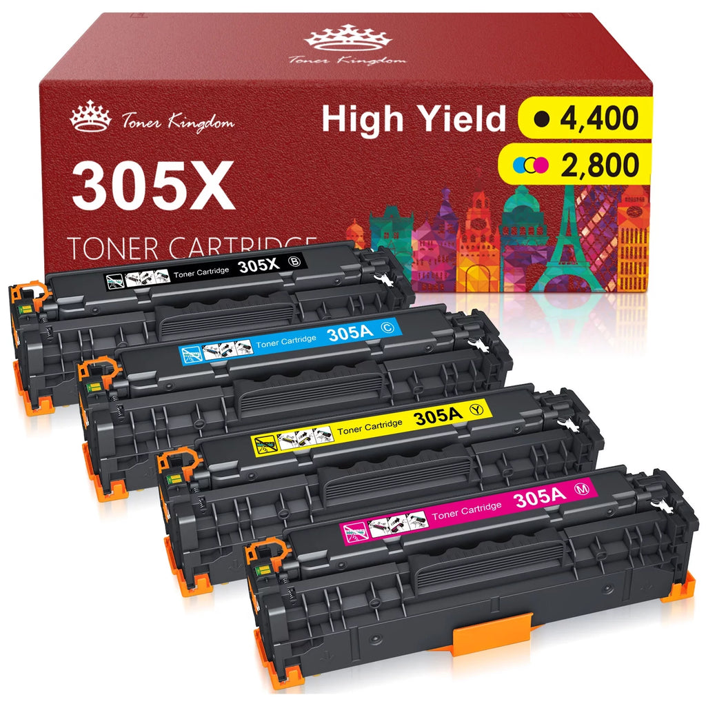 305X 305A CE410X Toner Cartridge for HP Laserjet Pro Printer Black Cyan Magenta Yellow M596