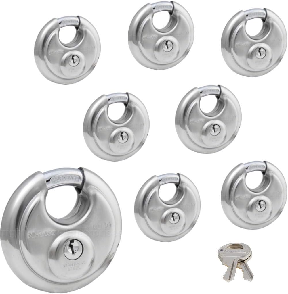 8 Keyed Alike Stainless Steel Padlocks F95252