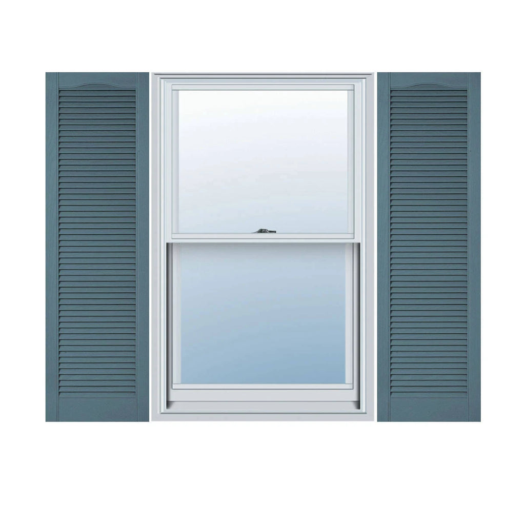 14 1/2 inchw x 45 inchh Vinyl Louver Shutters with Shutter-Loks N2730