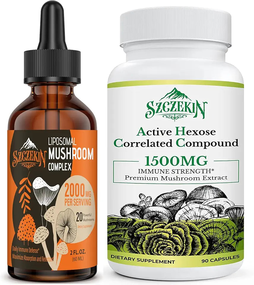1500 mg Supplement 90 Capsules with 2000mg Mushroom Complex Drops 30 Servings O7960