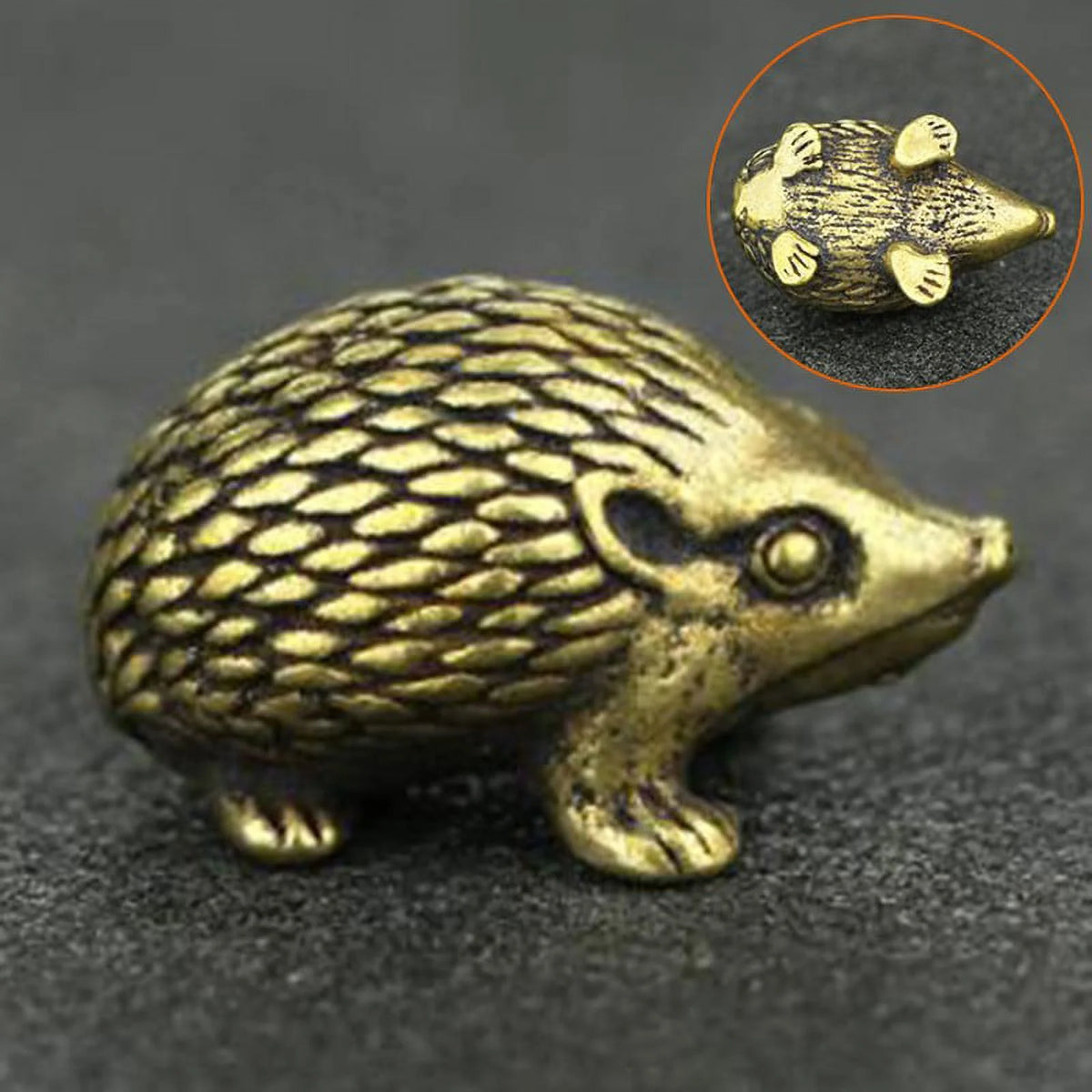 Brass Hedgehog Statue Home Decor Ornaments Y48759