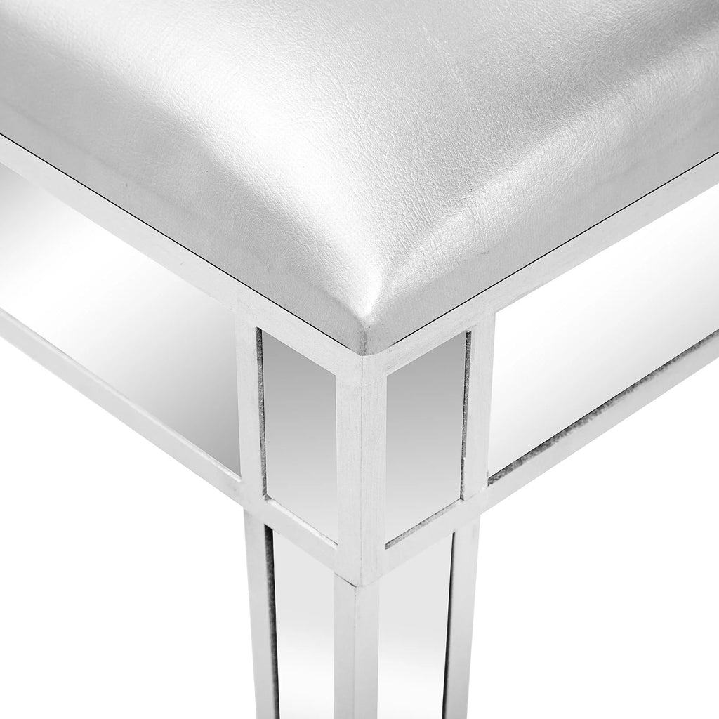 Silver Cushioned Vanity Stool N1843