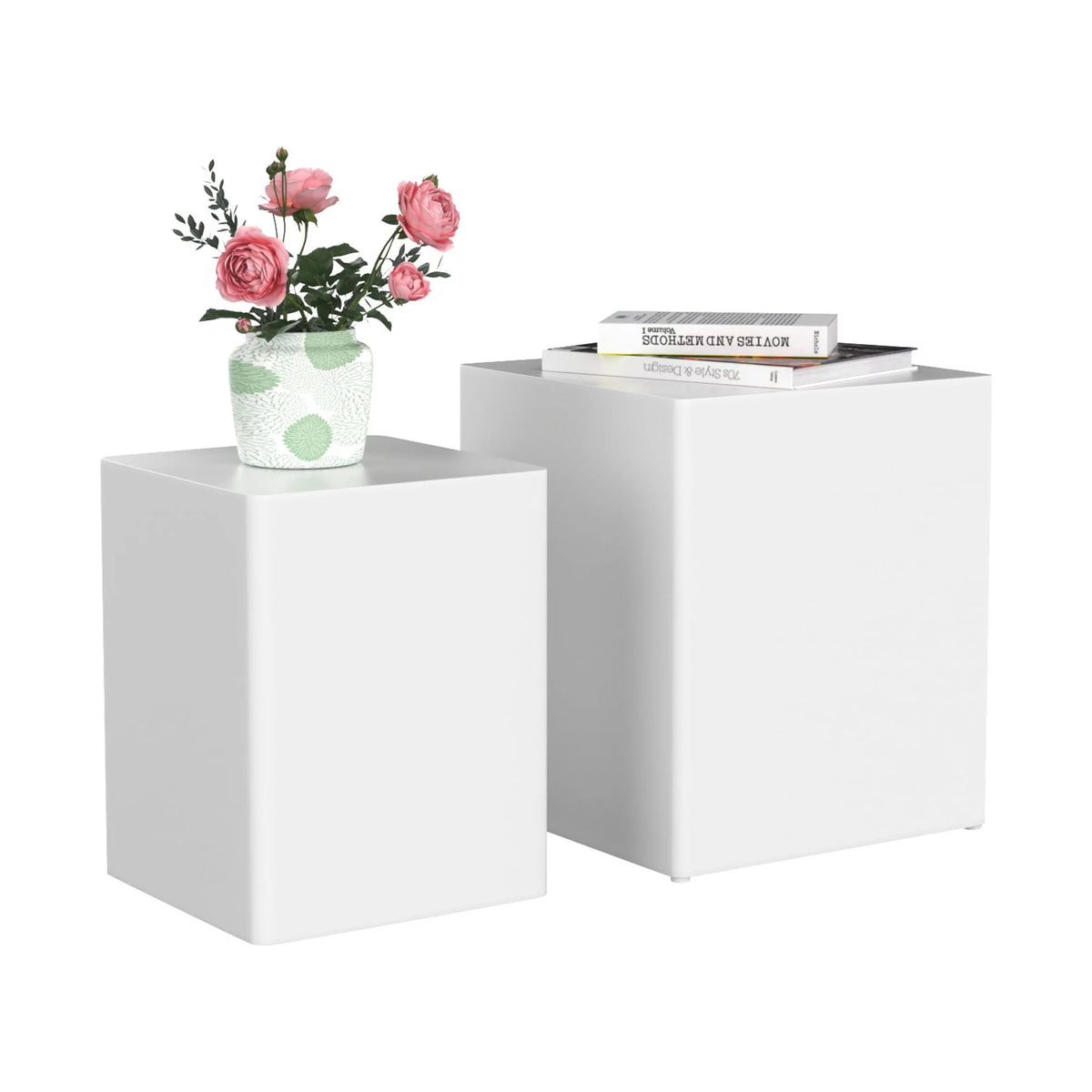 White Nesting Tables Set of 2 F532044
