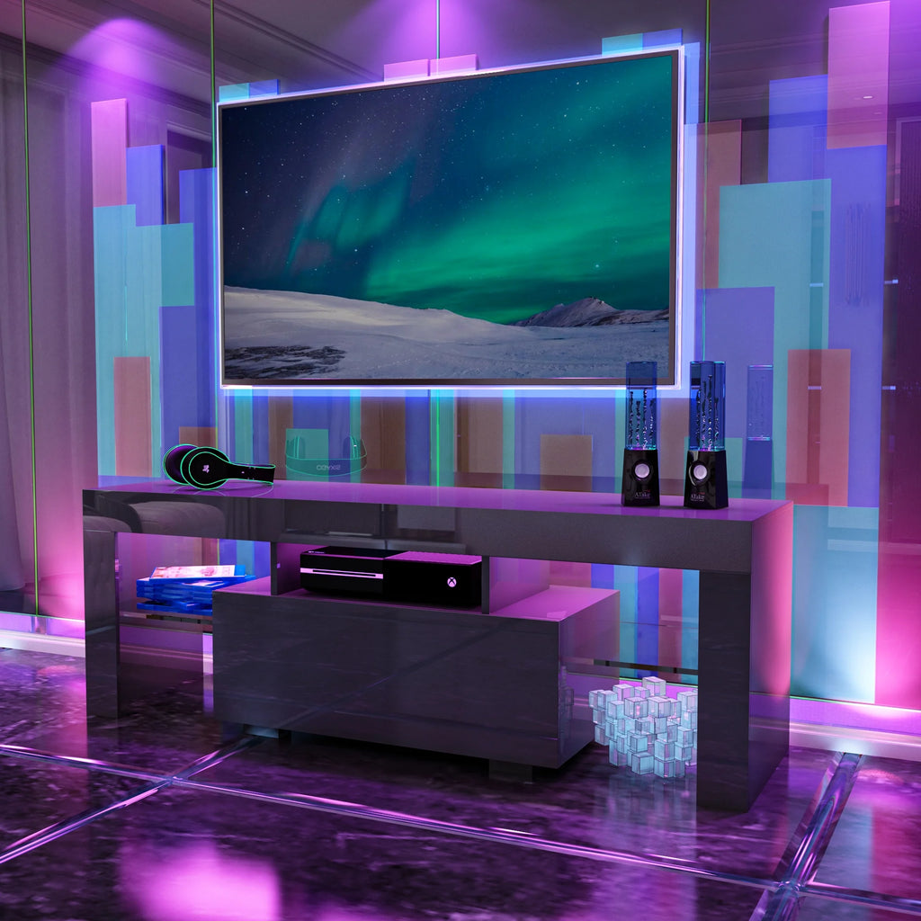 White High Gloss TV Stand with LED Z964640