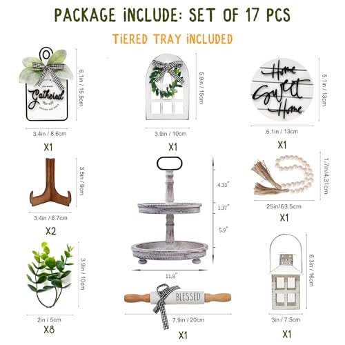 Set of 17 Farmhouse Tiered Tray M695