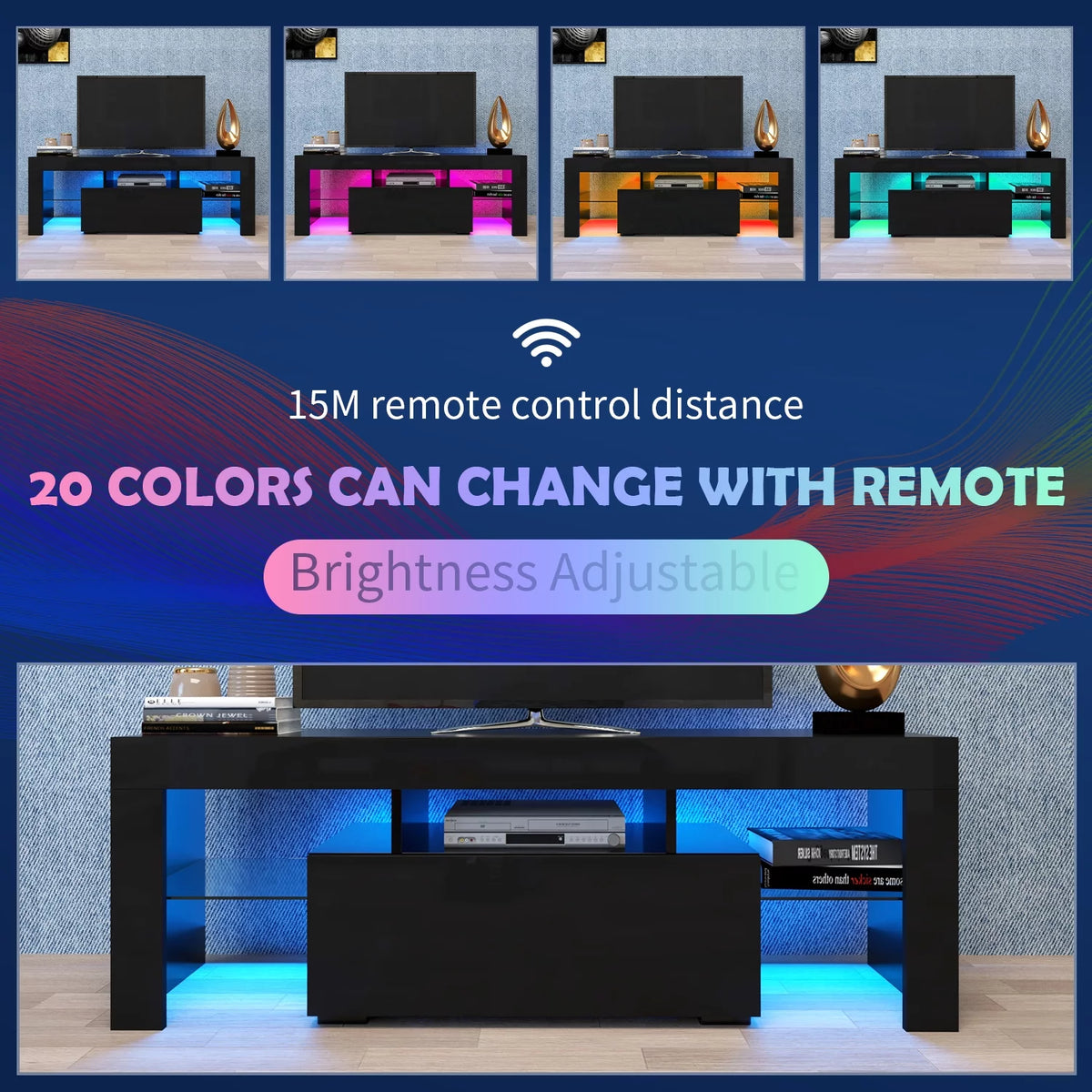 White High Gloss TV Stand with LED Z964640