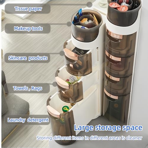 2-Tiers Slim Bathroom Floor Cabinet with Drawers Z44411