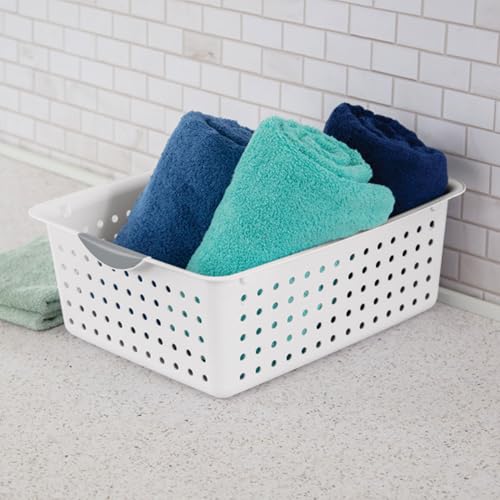 6-Pack White Plastic Storage Basket A964