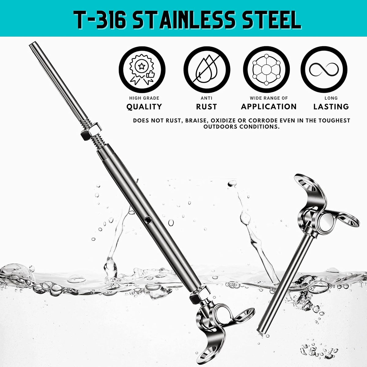 20 Sets T316 Stainless Steel Adjustable Angle Cable Railing Hardware Kit C154197