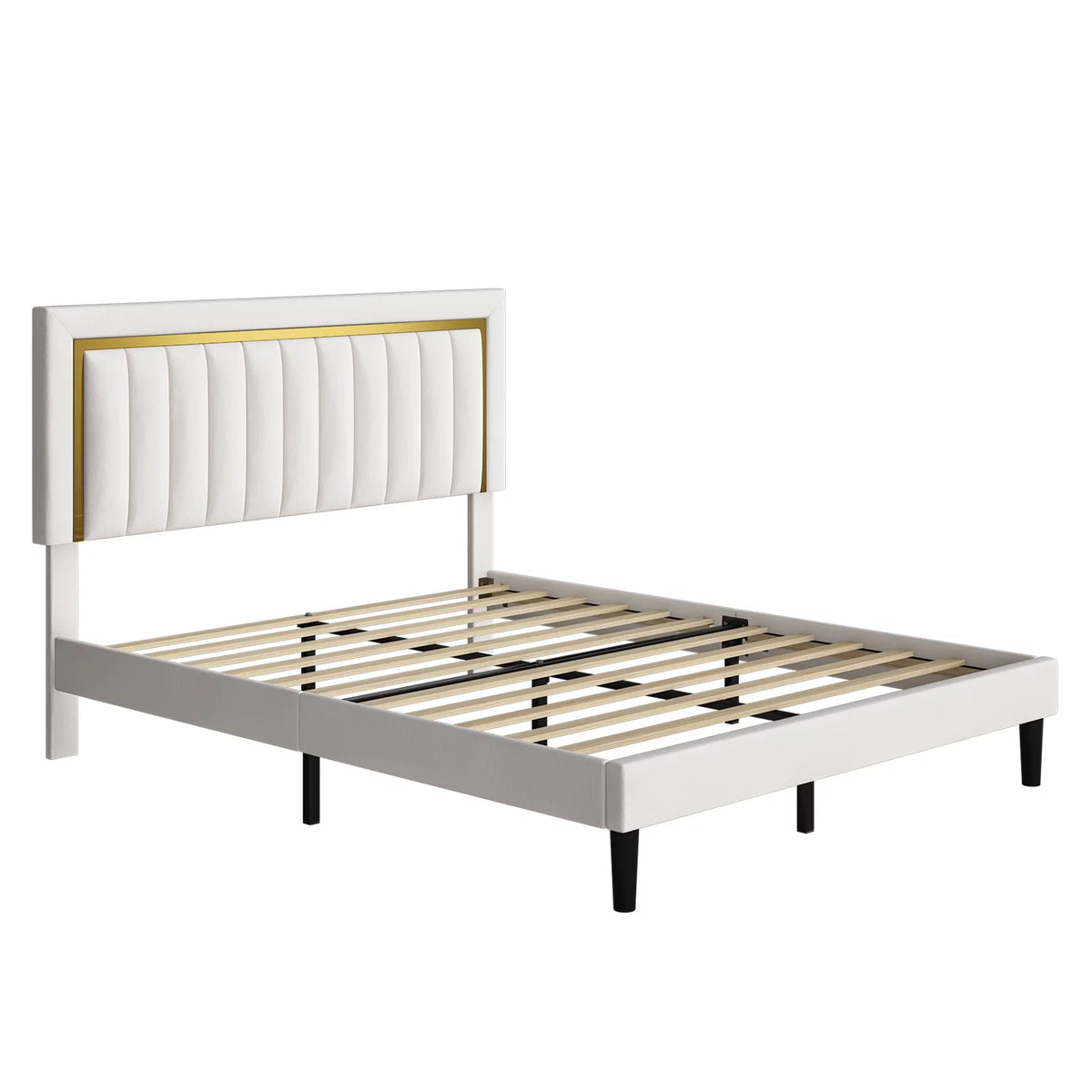 Queen Velvet Tufted Upholstered Platform Bed Frame V7784