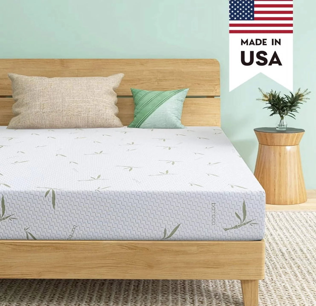 Queen Medium Gel Memory Foam Mattress with Bamboo Knit Cover J348911