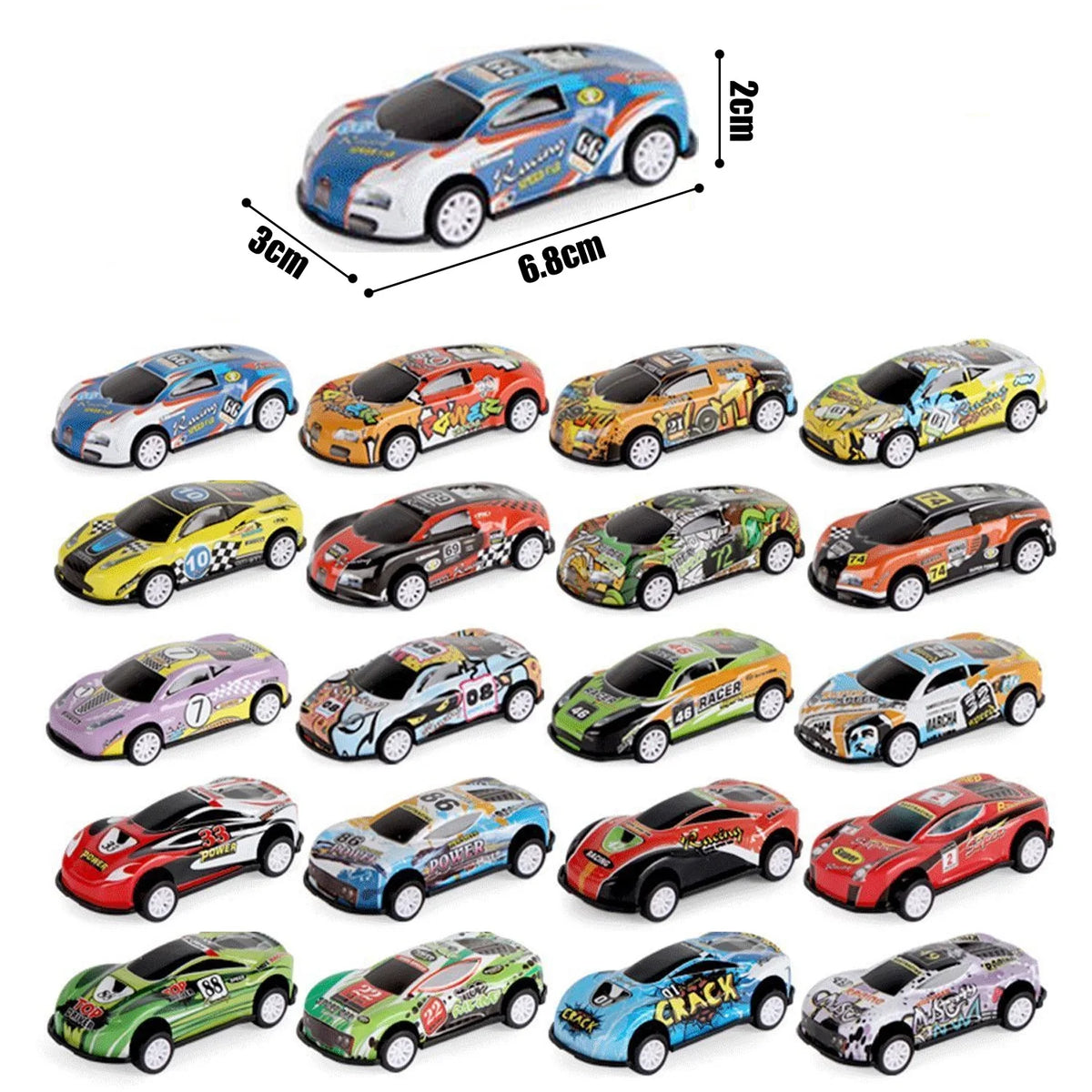 30Pcs Pull Back Toy Cars, Mini Die-Cast Race Cars Vehicles Bulk U535619