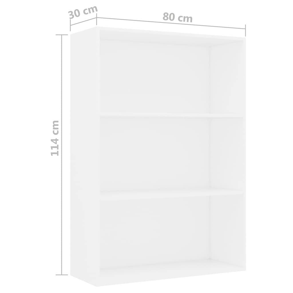 3-Tier Book Cabinet White Chipboard I224