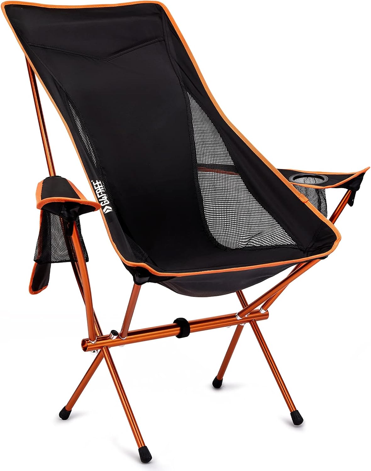 Lightweight High Back Camping Chair with Arm Rest Cup Holder and Carrying Storage Bag Q829