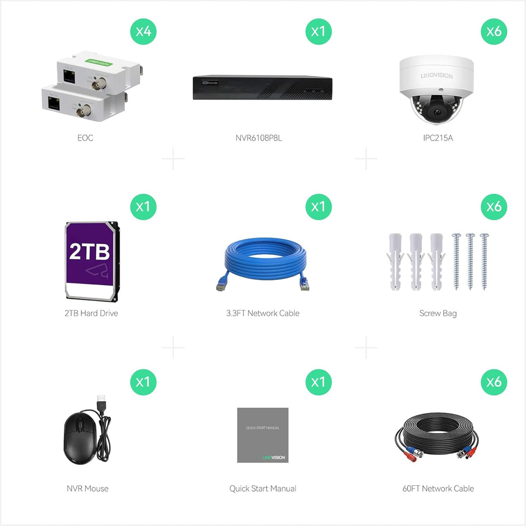 8CH 4K IP Security Camera System with 5MP POE IP Dome Cameras X69231
