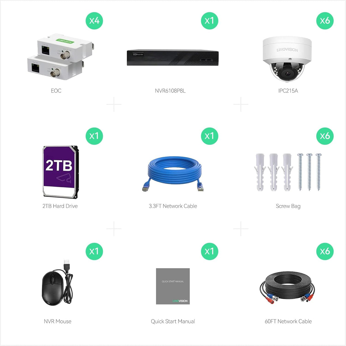 8CH 4K IP Security Camera System with 5MP POE IP Dome Cameras X69231