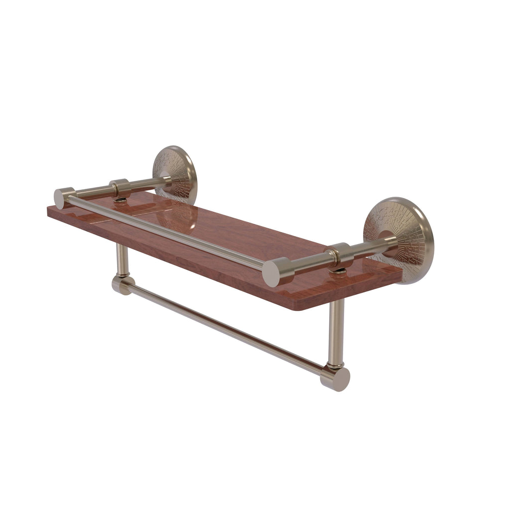 16 inch Ironwood Shelf with Gallery Rail and Towel Bar D97185