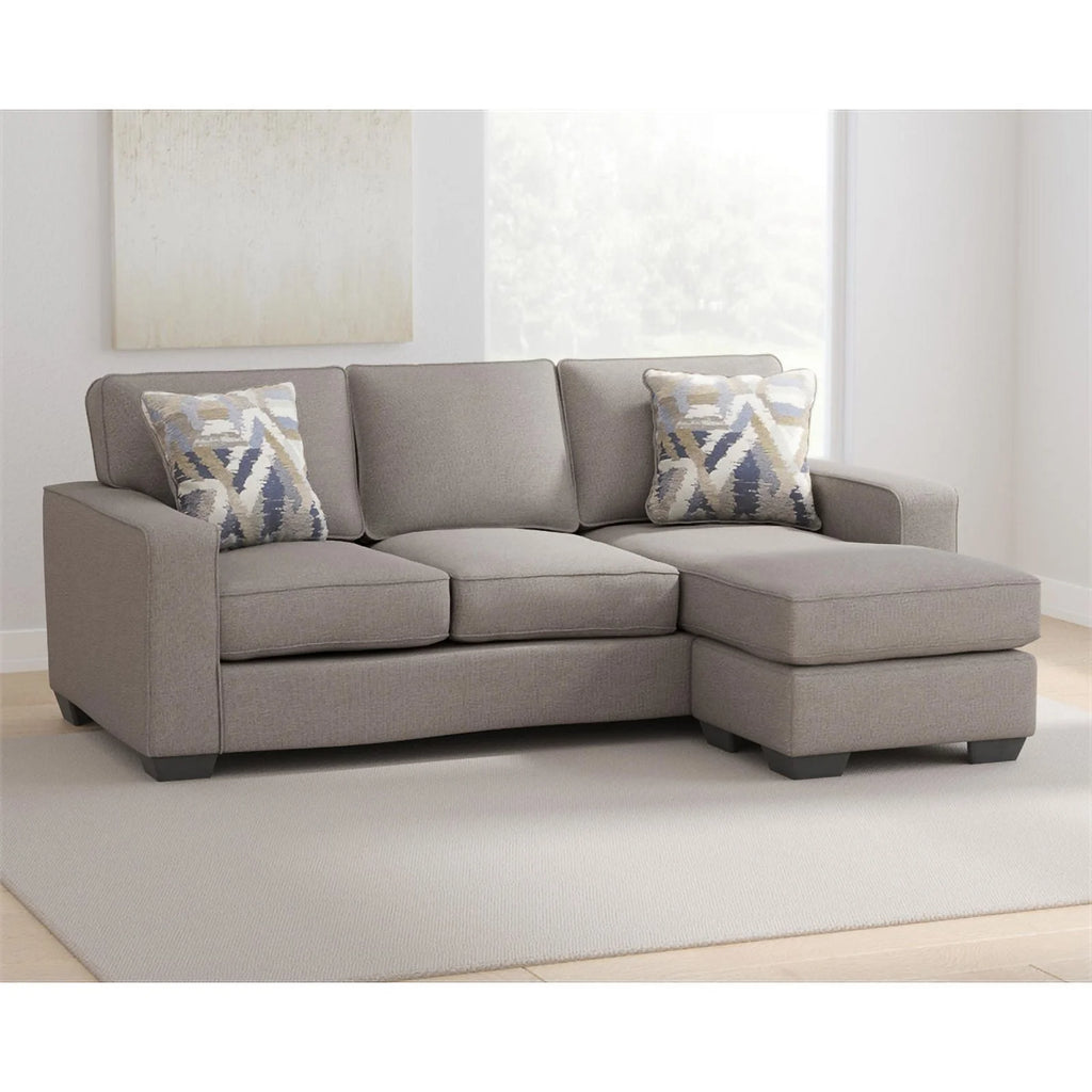 Stone Light Gray Fabric & Wood Sofa Chaise S607951