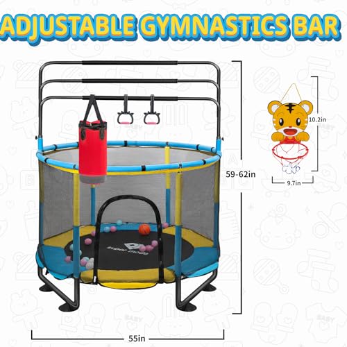 5FT Toddler Trampoline with Enclosure Net W2732
