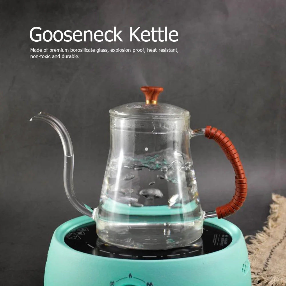 Thickened Glass Gooseneck Coffee Kettle 600ML E615802