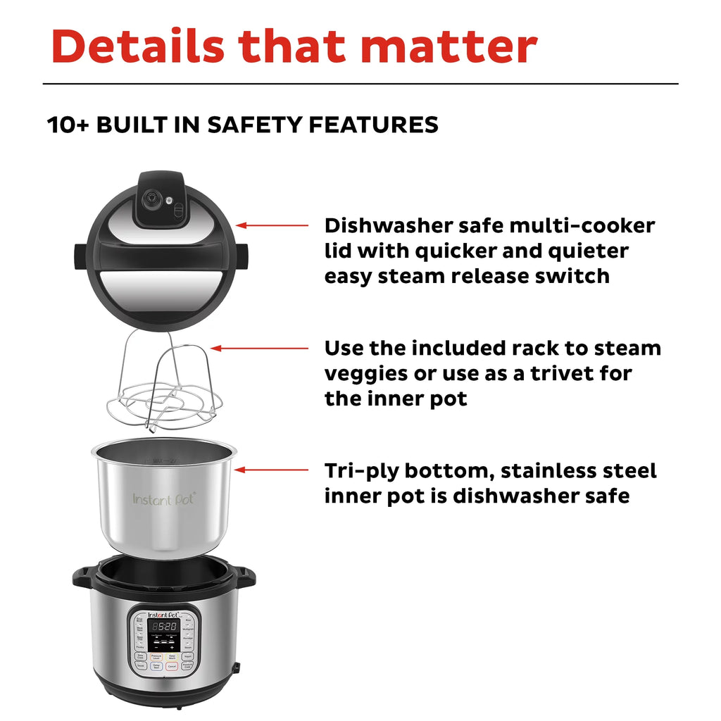 7-in-1 Electric Pressure Cooker, Stainless Steel, 8 Quart B44058