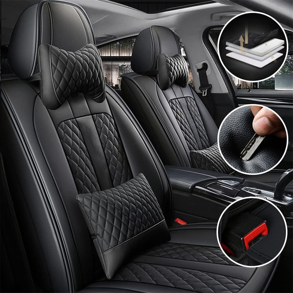 Black 2 Seats Car Seat Covers V649
