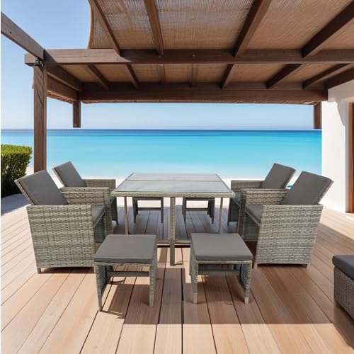 5 Piece PE Rattan Outdoor Sectional Furniture Set with Cushions and Coffee Table G820