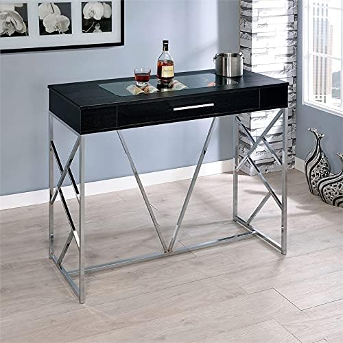 Chrome and Black Metal Counter Height Table G52641