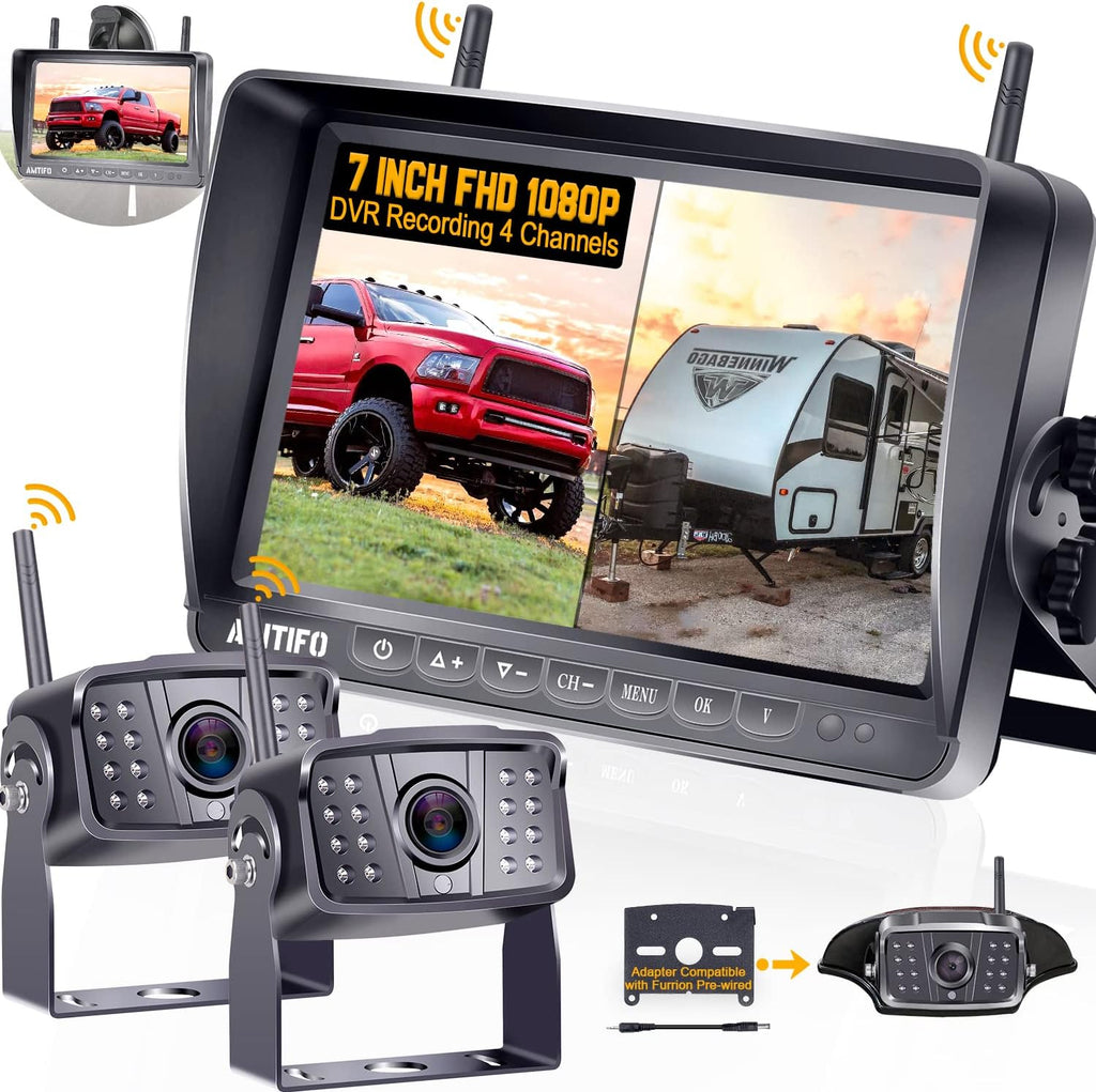 Wireless HD 1080P RV Backup Camera System with 7 Inch Monitor X23225