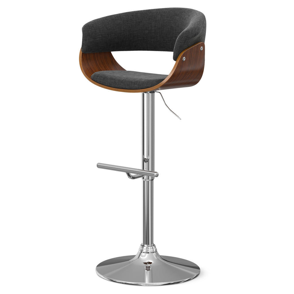 Charcoal Grey Adjustable Swivel Bar Stool I170