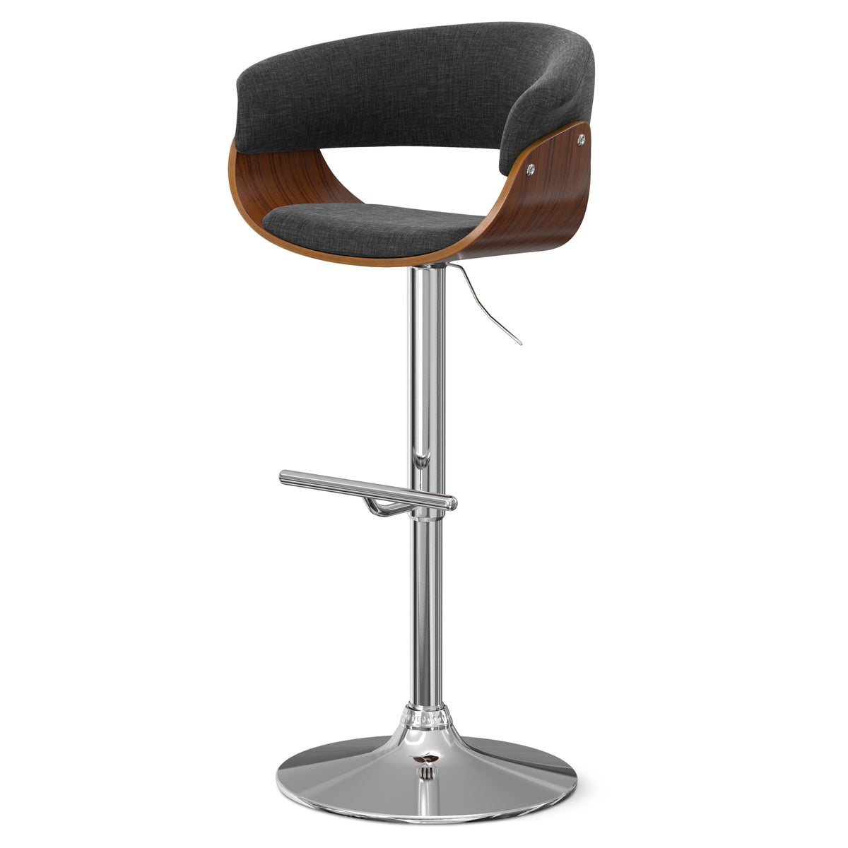 Charcoal Grey Adjustable Swivel Bar Stool I170
