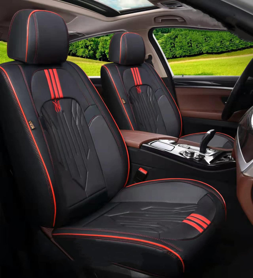 Black&Pink 5-Seater Full Set Universal Car Seat Covers E633231