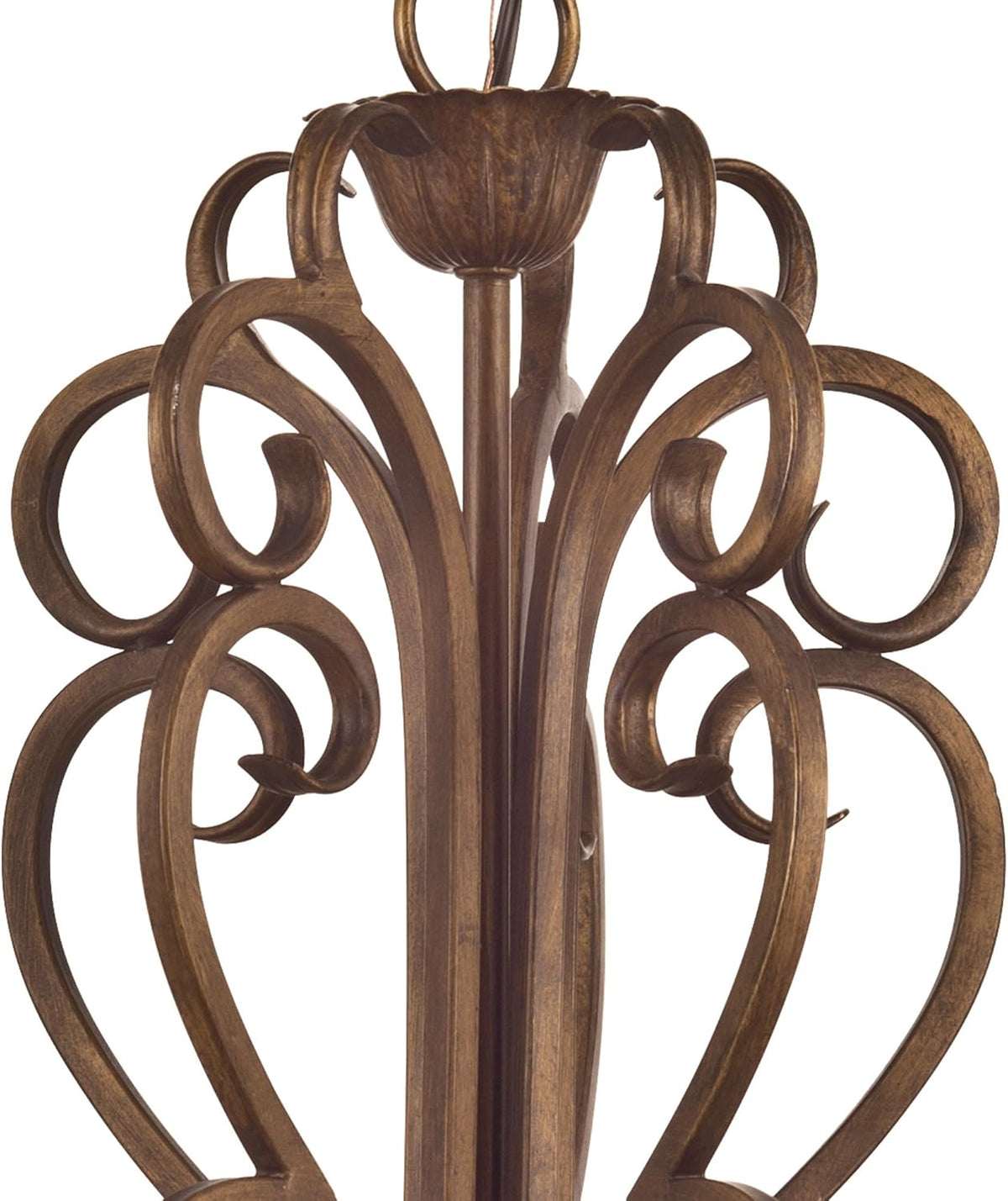Five-Light Interior Chandelier, Ebony Gold Finish with Burnt Scavo Glass Y27330