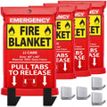 Fire Blanket 4 Packs with Hooks C593
