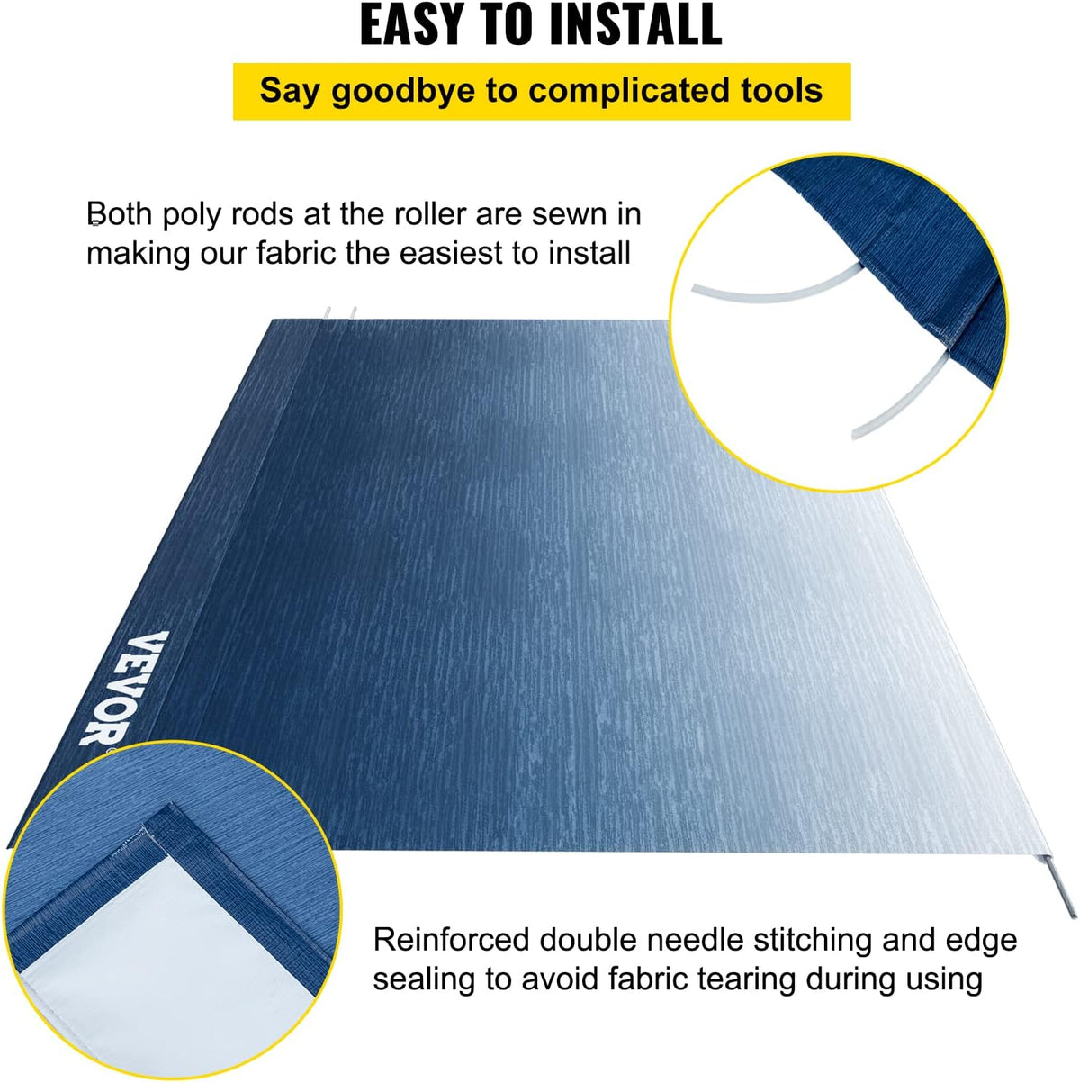 19 FT Slate Blue Vinyl RV Awning Replacement Fabric P692