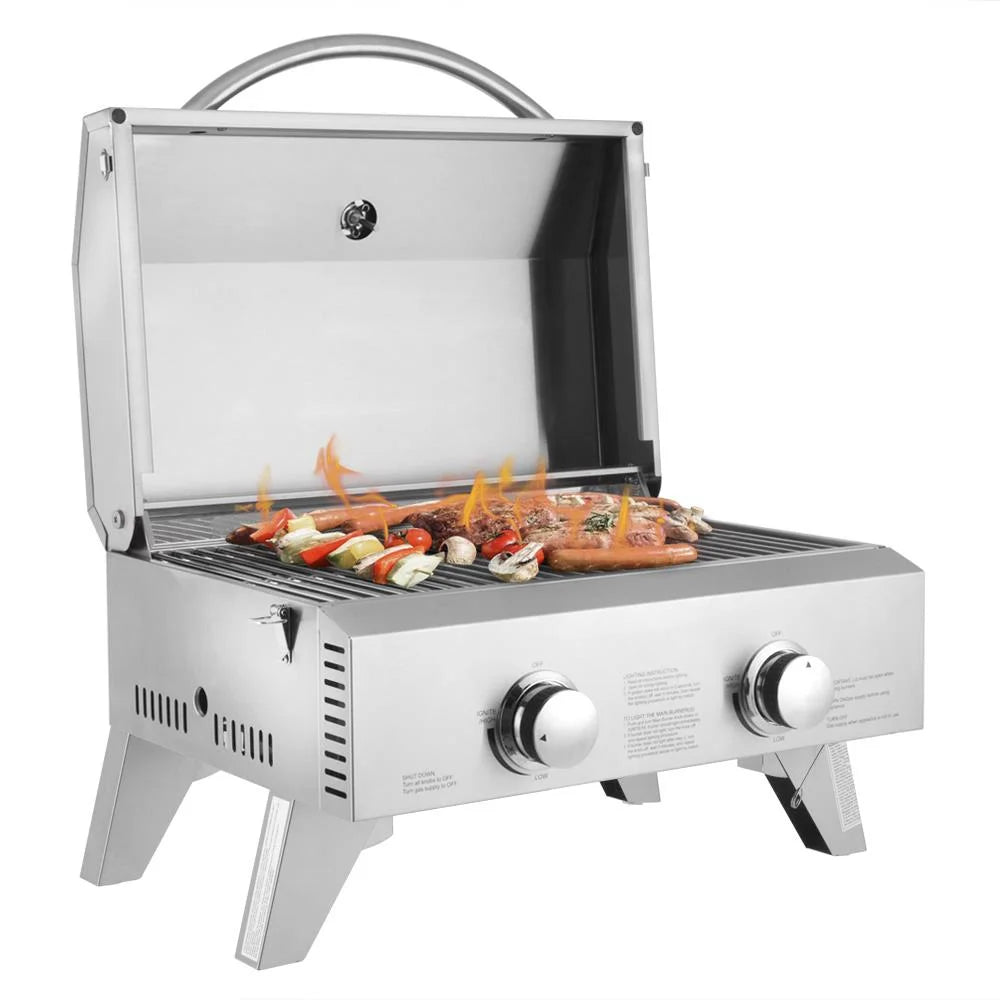Stainless Steel Propane Grill with Foldable Leg Q652