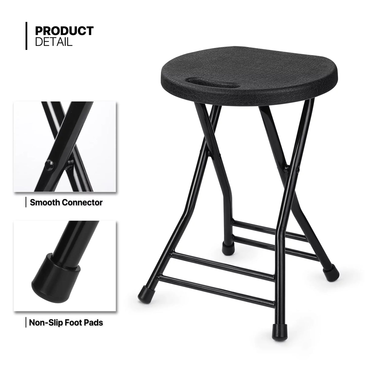 7 Pieces 6 FT Folding Table and Chair Set Black O751