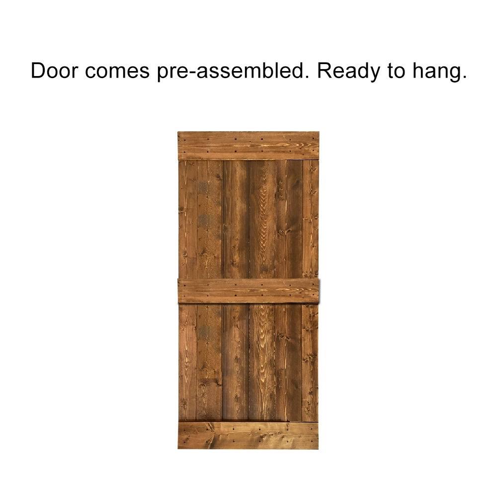 Charcoal Black Stained Wood Interior Sliding Barn Door with Hardware Kit N768042
