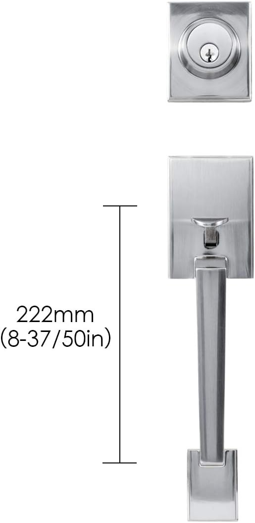 Satin Nickel Entry Handleset with Deadbolt and Lever Handle, Pack of 2 Q59475