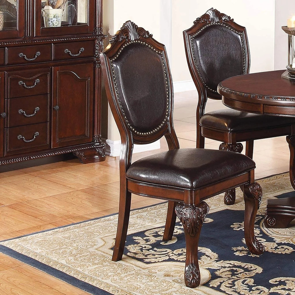 Set of 6 Brown Dining Chairs V536955