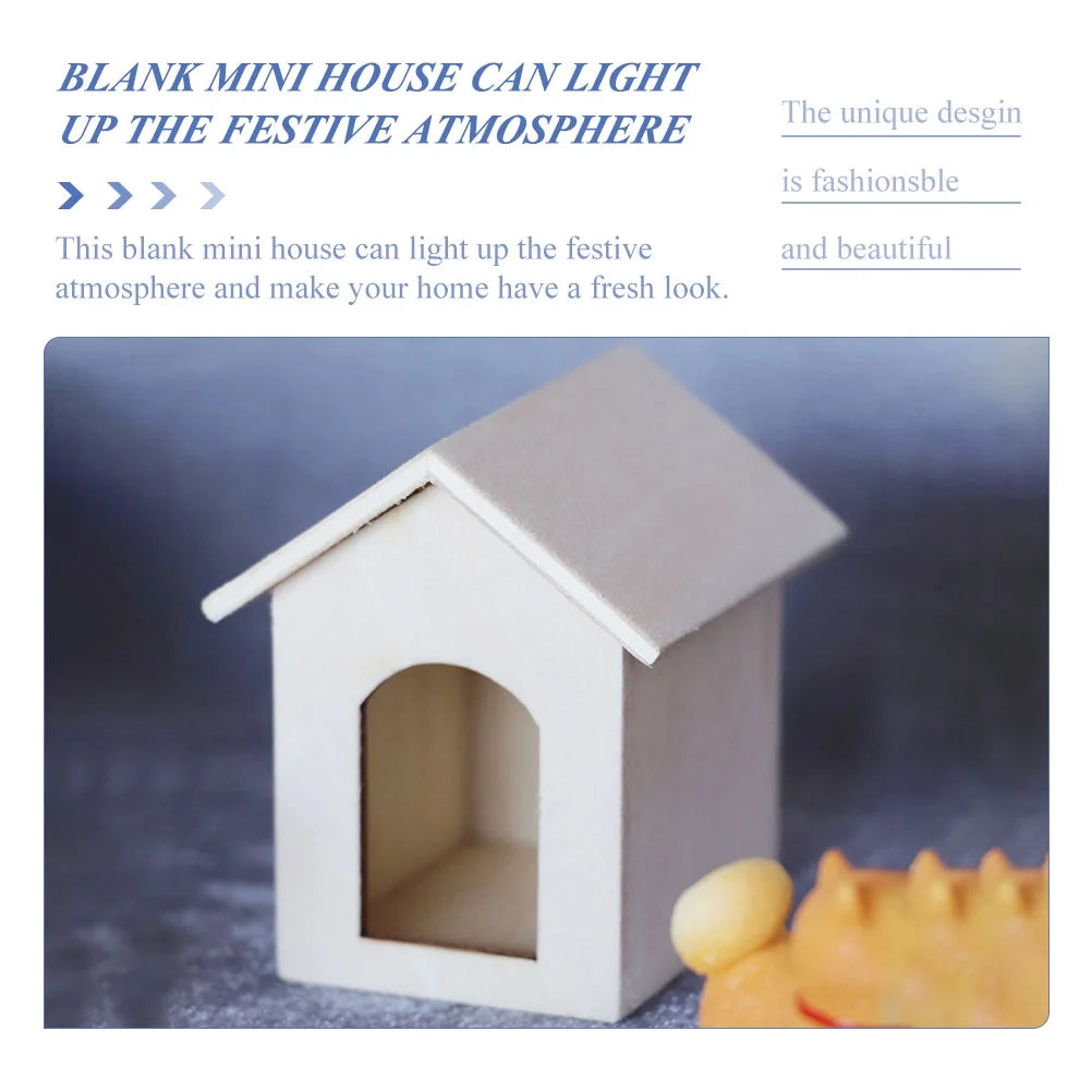 Miniature House Model Wood Ornament U750