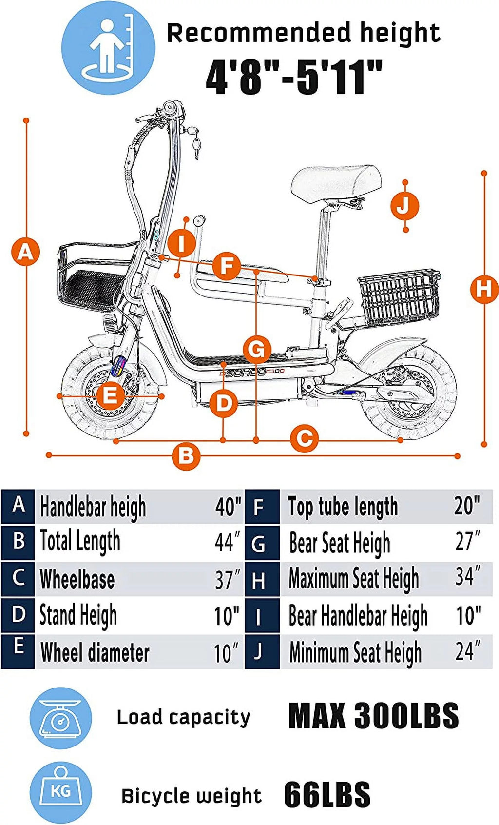 48V 500W 12AH Folding Electric Scooter 10 Fat Tire B792898