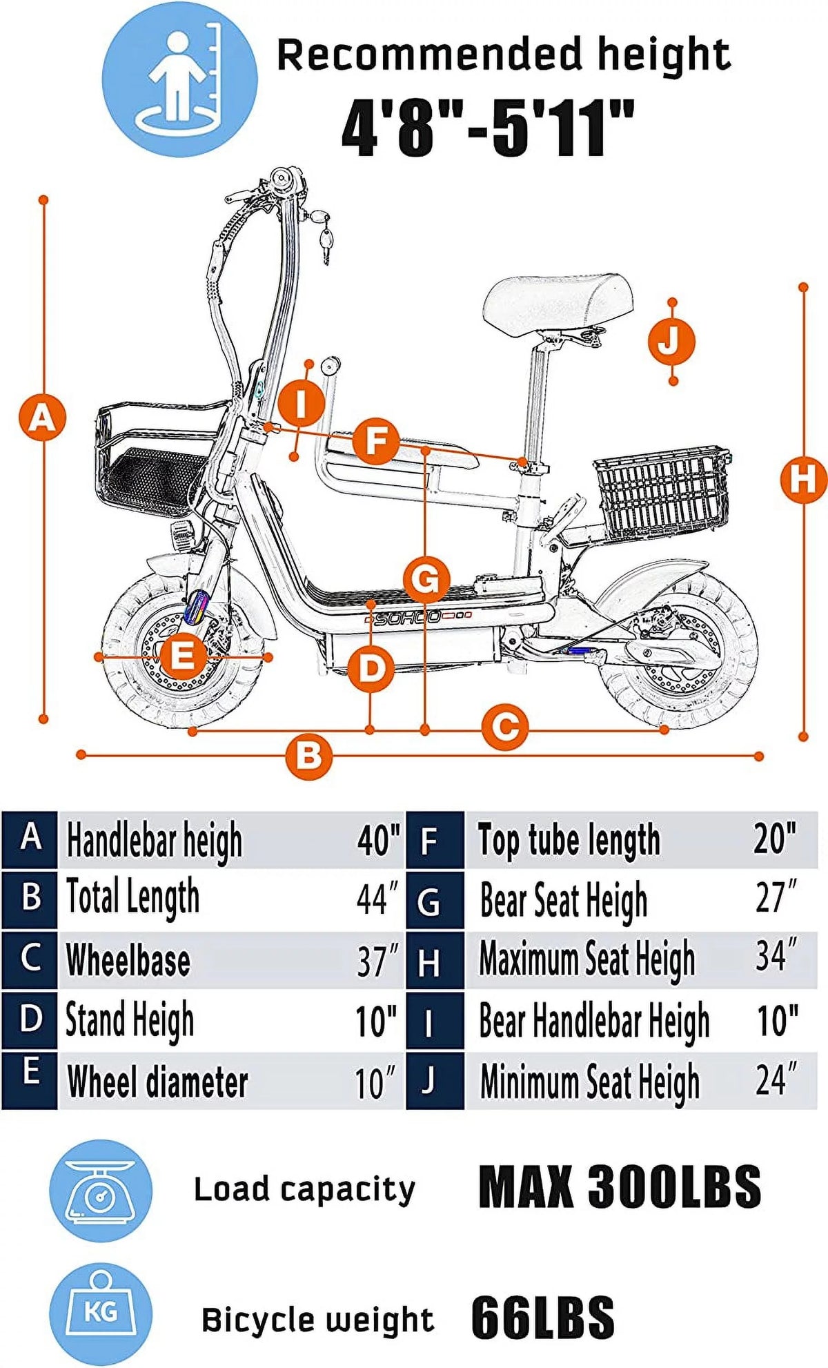 48V 500W 12AH Folding Electric Scooter 10 Fat Tire B792898