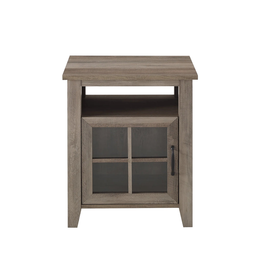 Grey Wash Glass Door Accent Table A305