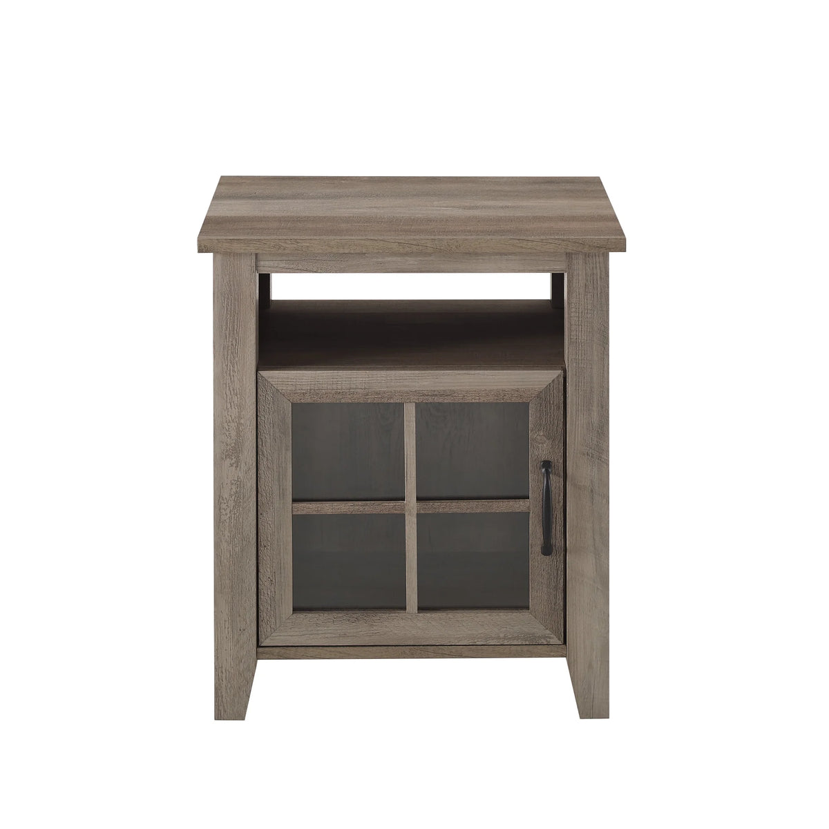 Grey Wash Glass Door Accent Table A305