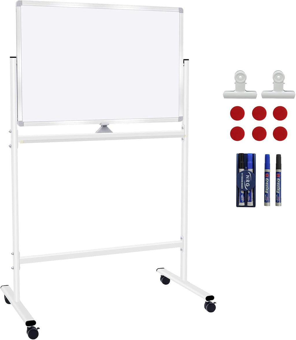 36x48 Double Sided Magnetic Dry Erase Board on Wheels with Stand D3701
